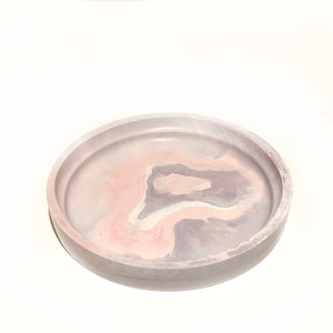 Lilac, Pink, and White Marbled Tray